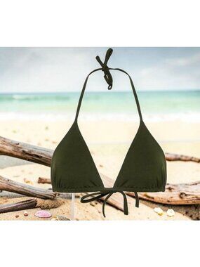 ERES Mouna Duni triangle bikini top in Olive Size 40 US 8 NWT